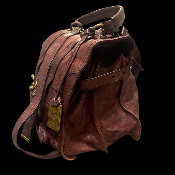 Frye Cameron Leather Satchel Crossbody Handbag Cognac Brown Retail $428 - Picture 12 of 16